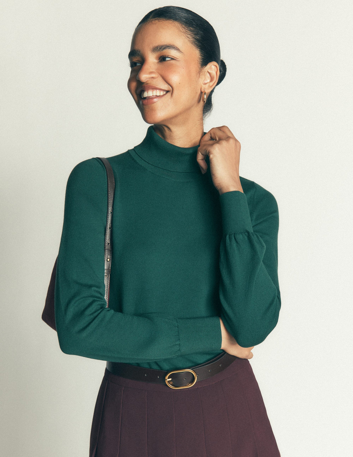 Camilla Roll Neck Jumper-Midnight Teal - Image 1