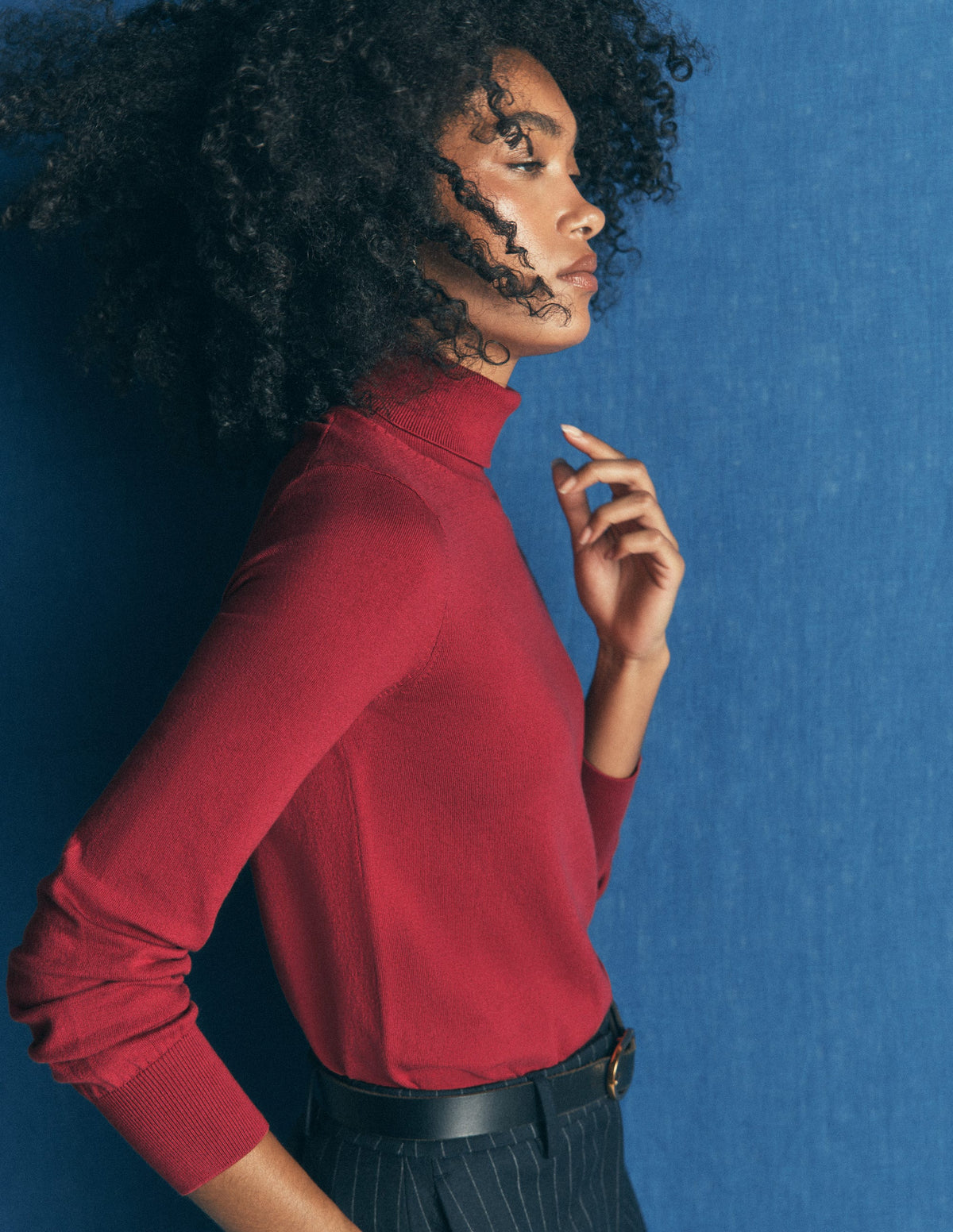 Camilla Roll Neck Jumper-Red Earth - Image 2