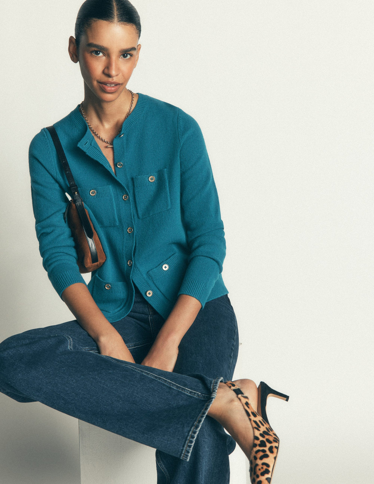 Marianne Merino Wool Cardigan-Storm Blue-1