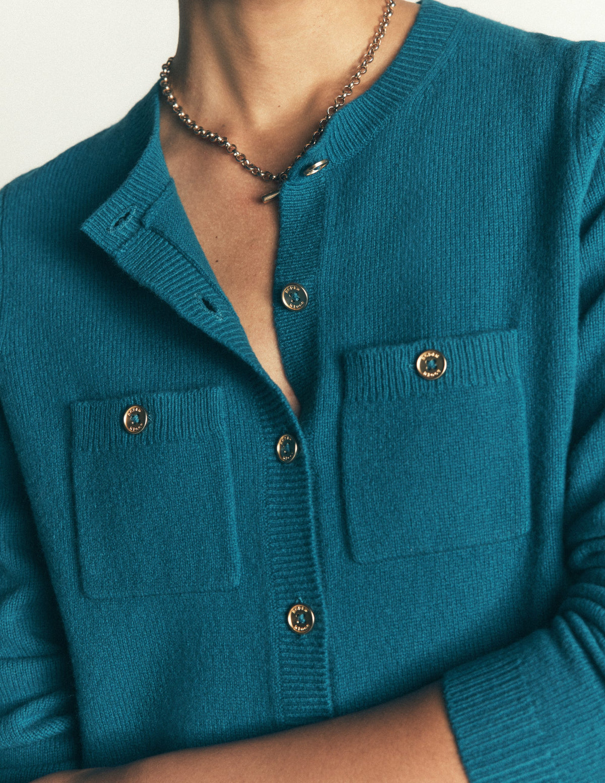 Marianne Merino Wool Cardigan-Storm Blue - Image 2