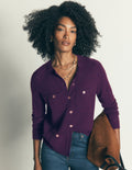 Marianne Merino Wool Cardigan-Dark Cherry