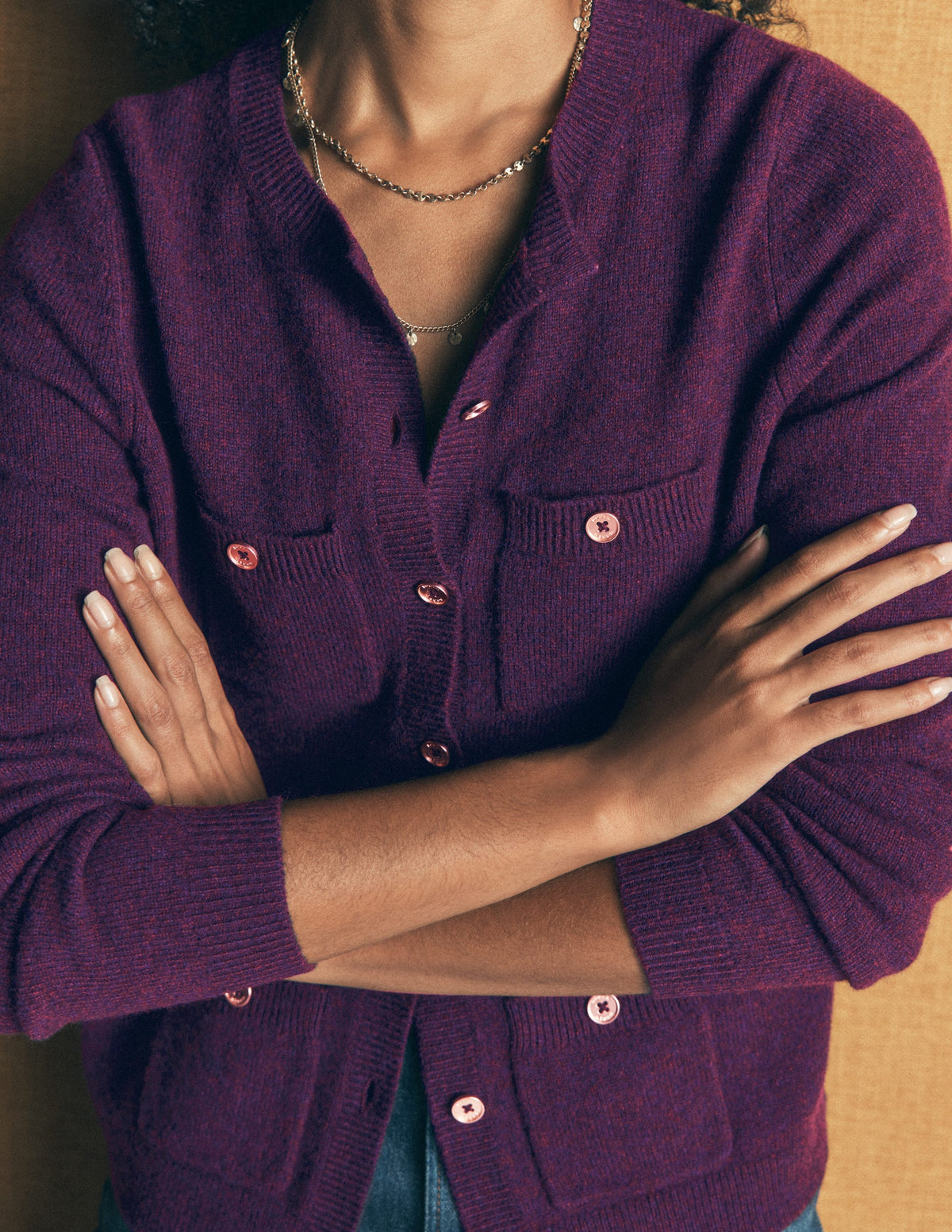 Marianne Merino Wool Cardigan-Dark Cherry-4