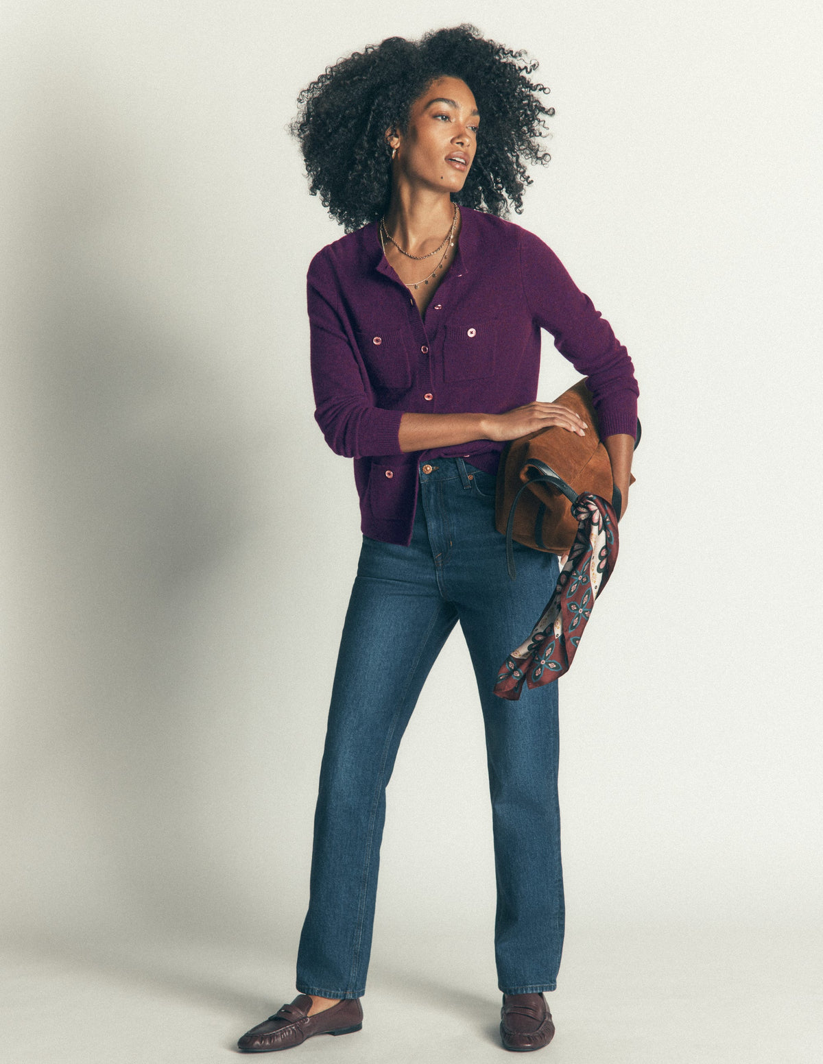 Marianne Merino Wool Cardigan-Dark Cherry-6
