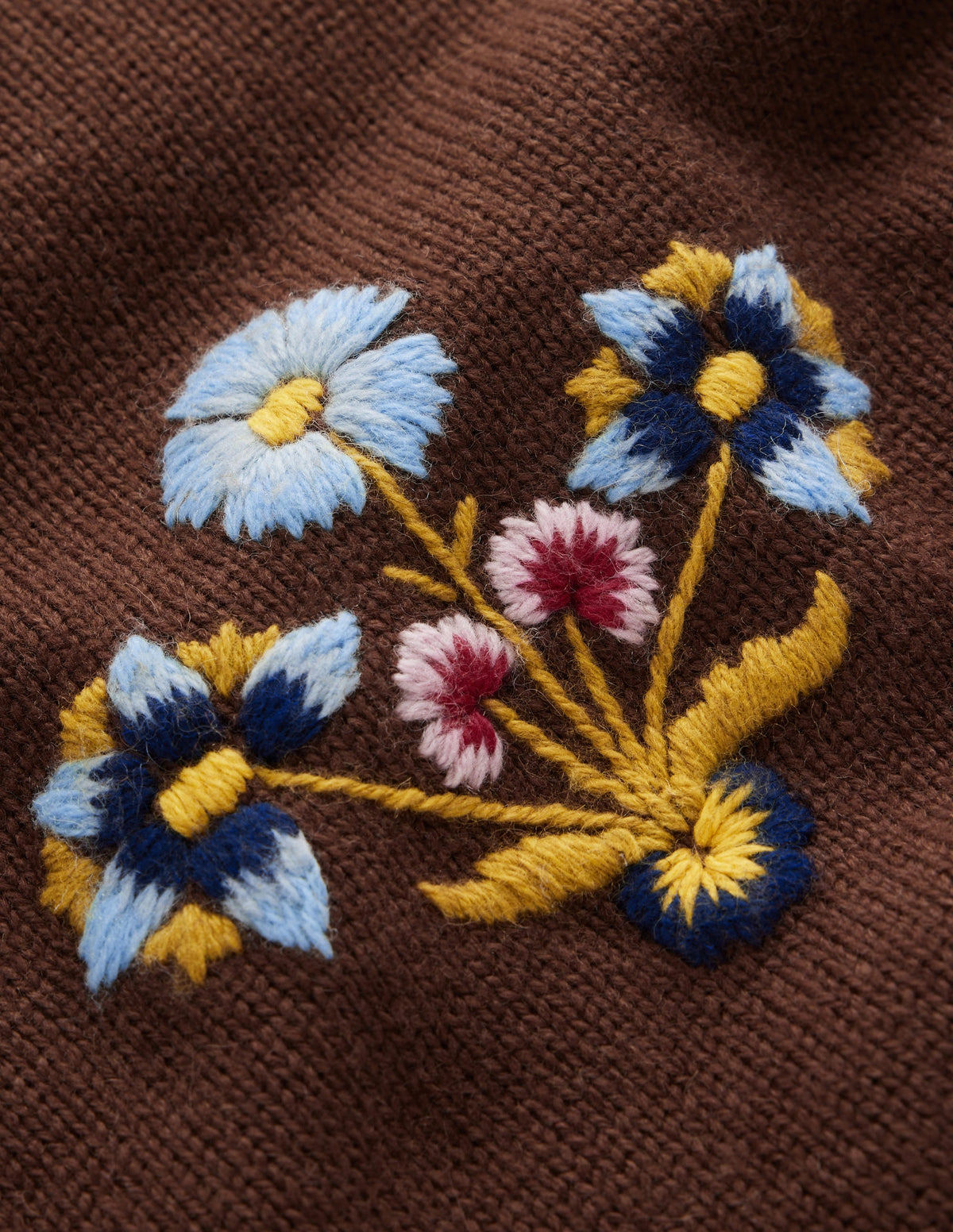Ella Embroidered Knit Jumper-Raw Umber, Floral - Image 8