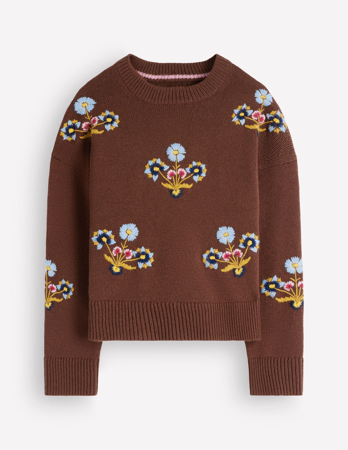 Ella Embroidered Knit Jumper-Raw Umber, Floral-8