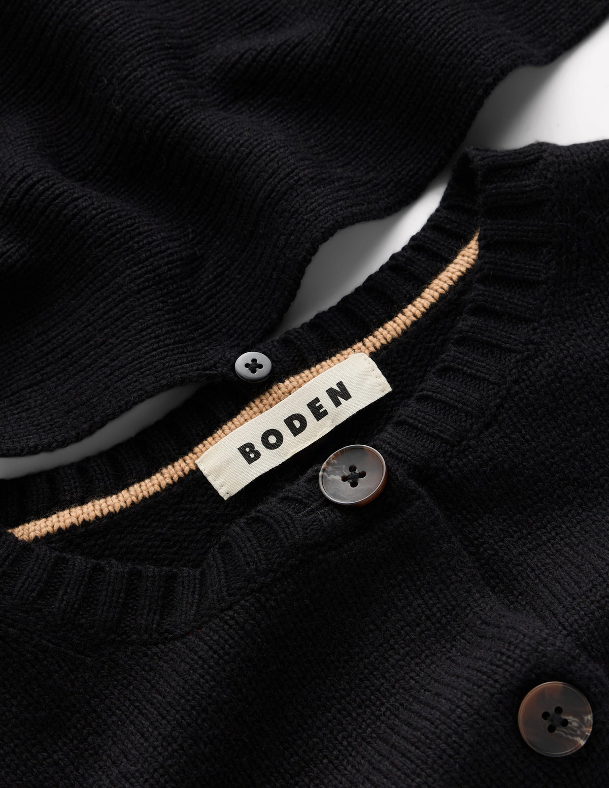 Lydia Tie Neck Knit Cardigan-Black - Image 7