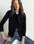 Lydia Tie Neck Knit Cardigan-Black
