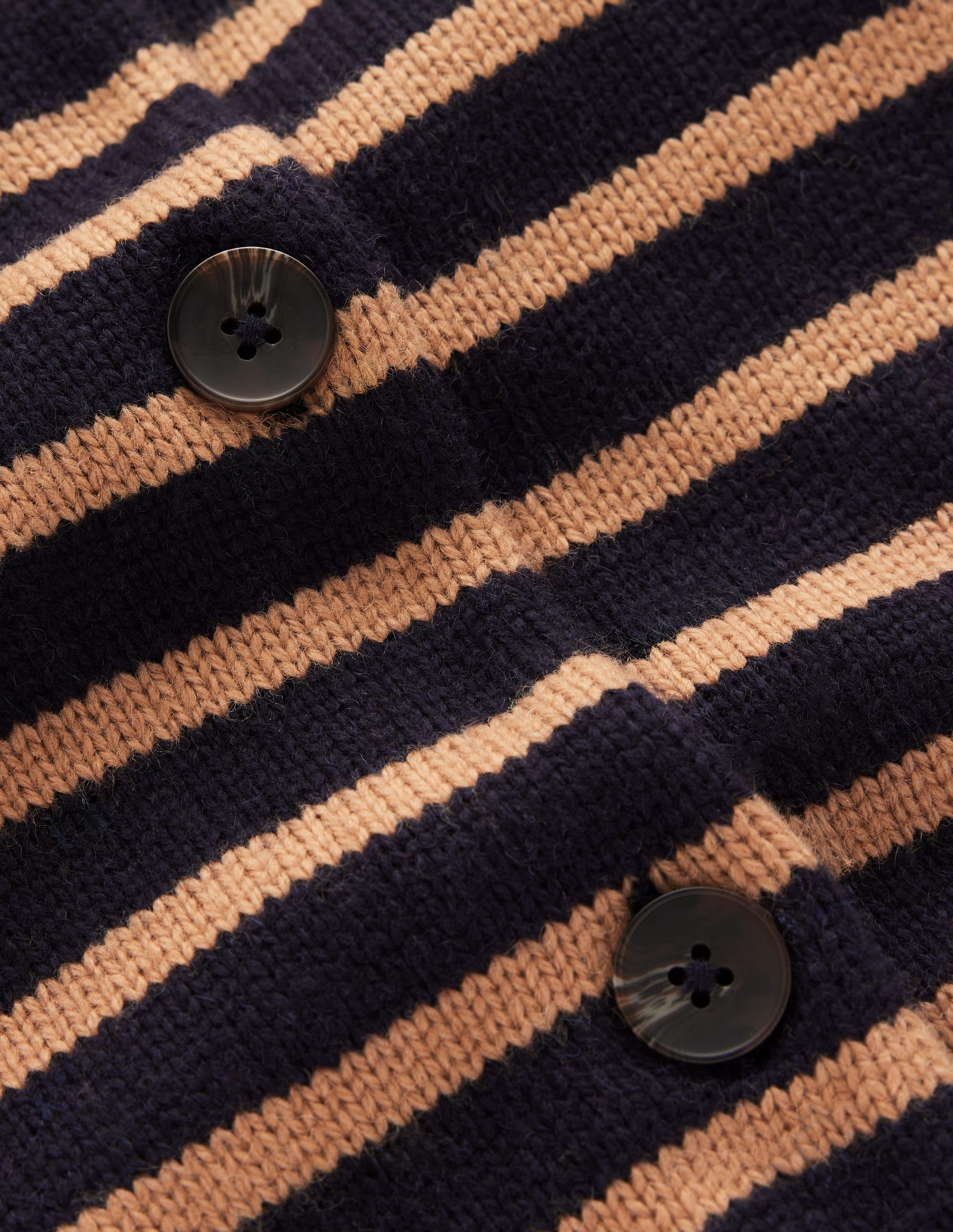 Lydia Tie Neck Knit Cardigan-Camel Melange, Navy Stripe-6