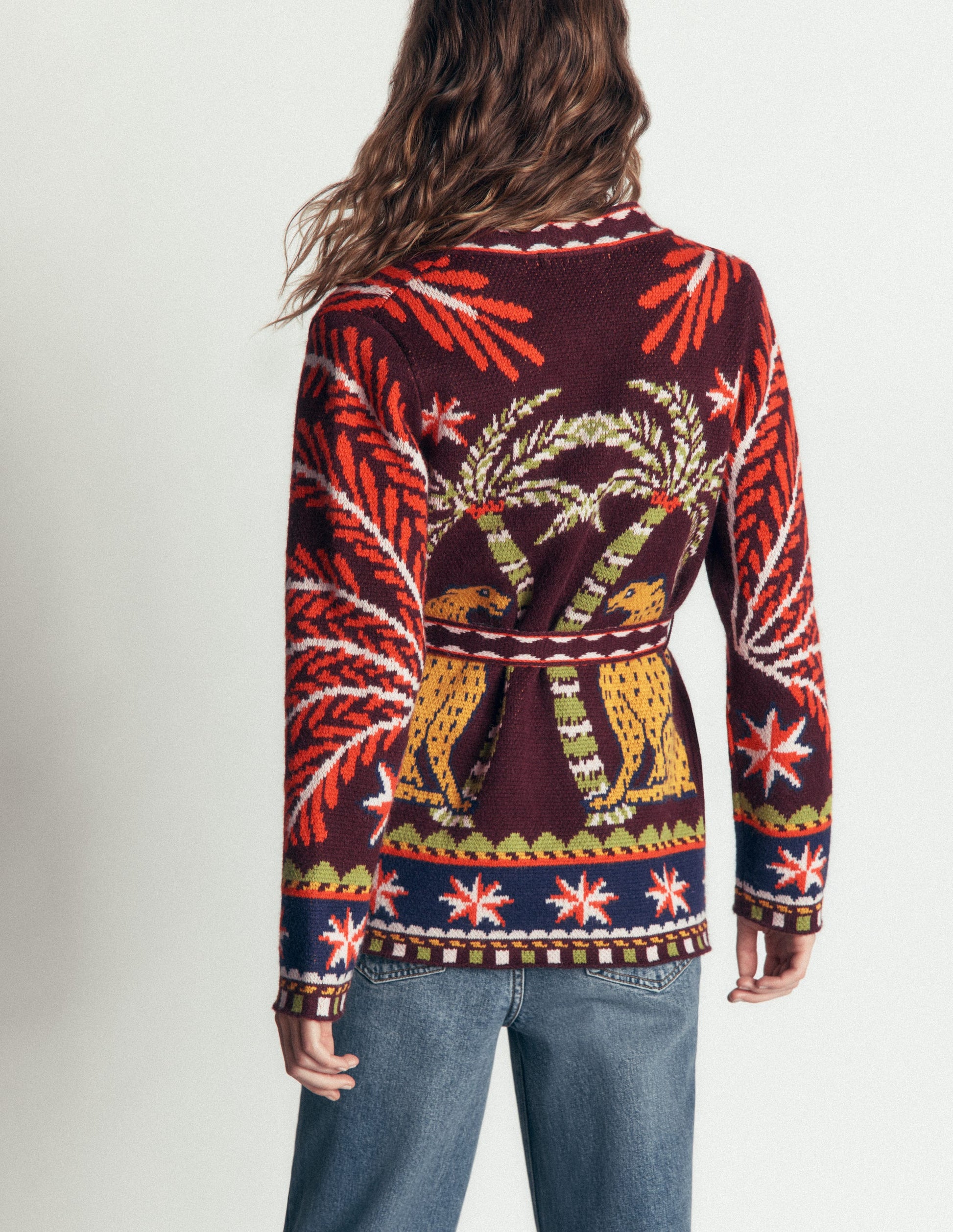 Belted Wrap Knitted Cardigan-Winetasting-4