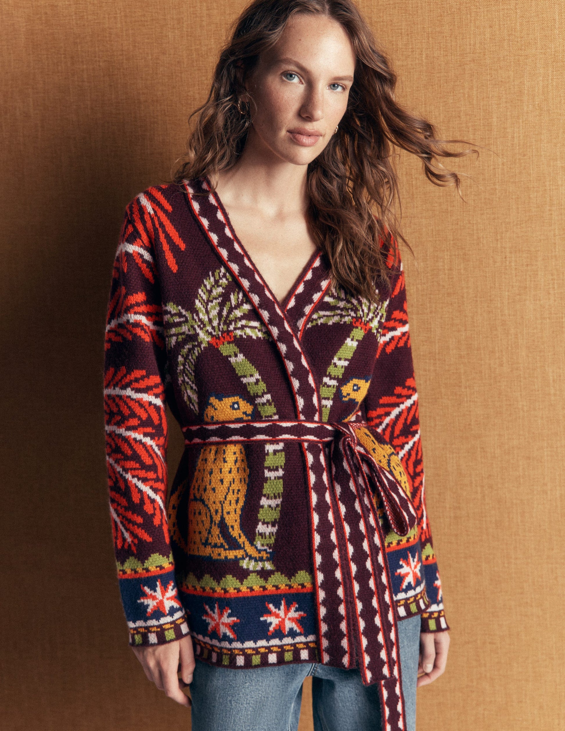 Belted Wrap Knitted Cardigan-Winetasting-7