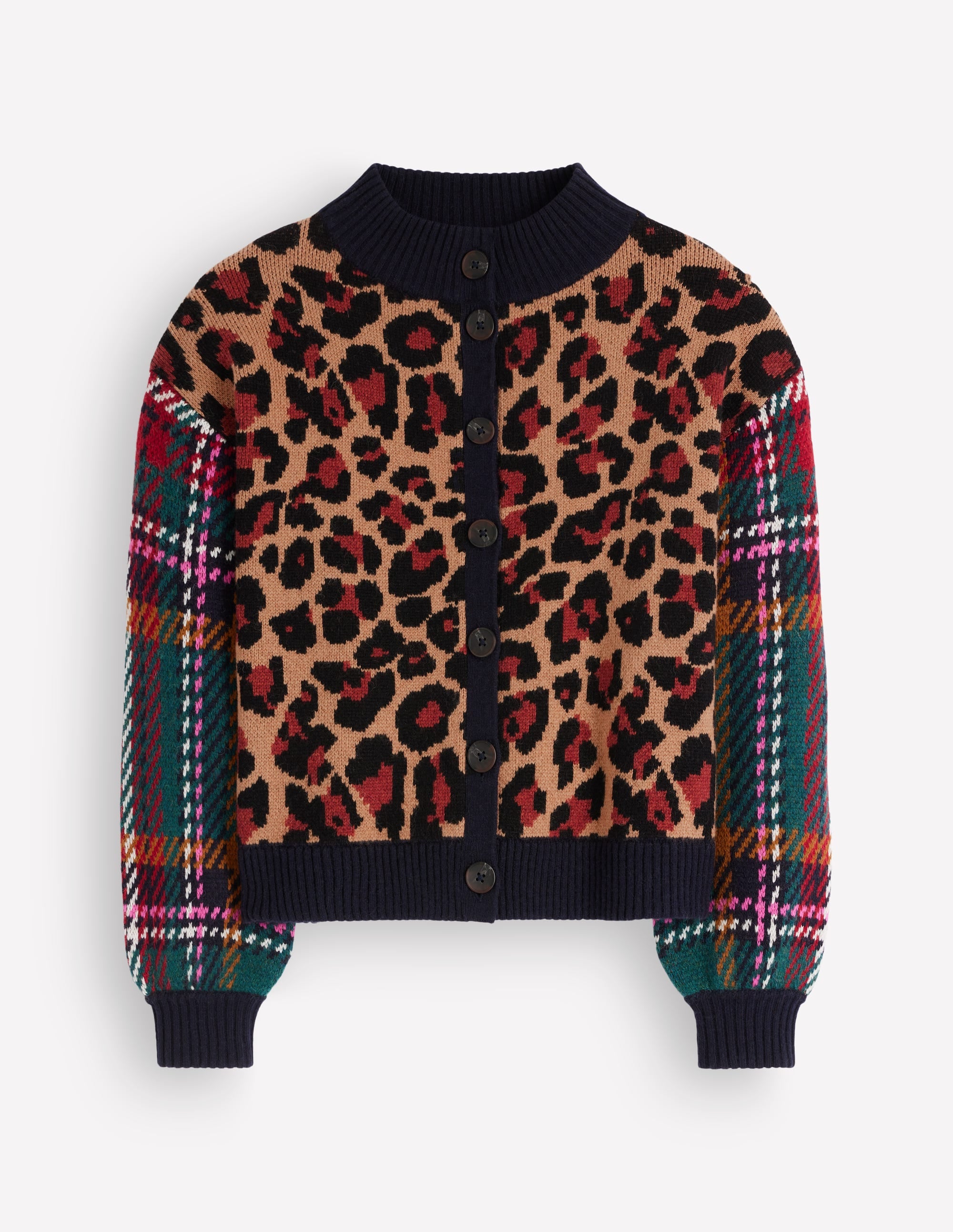 Jemma Jacquard Knit Cardigan-Leopard Hotch - Image 6