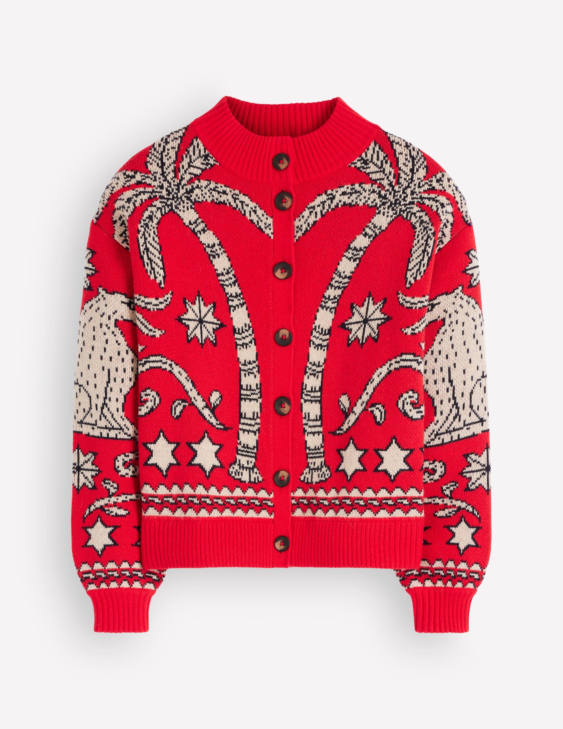 Jemma Jacquard Knit Cardigan-Merida Red Palm Tree-8