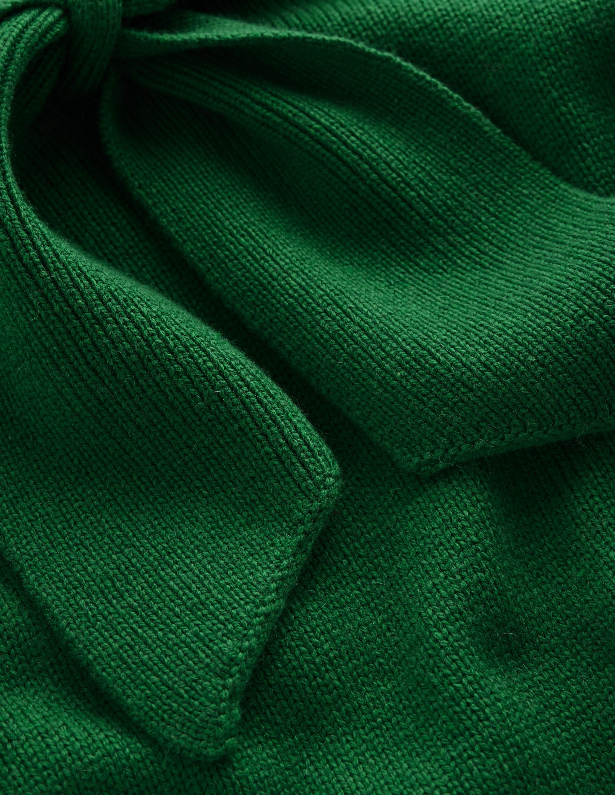 Lydia Tie Neck Knitted Jumper-Hunter Green Melange - Image 7