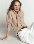 Lydia Tie Neck Knitted Jumper-Chinchilla Melange