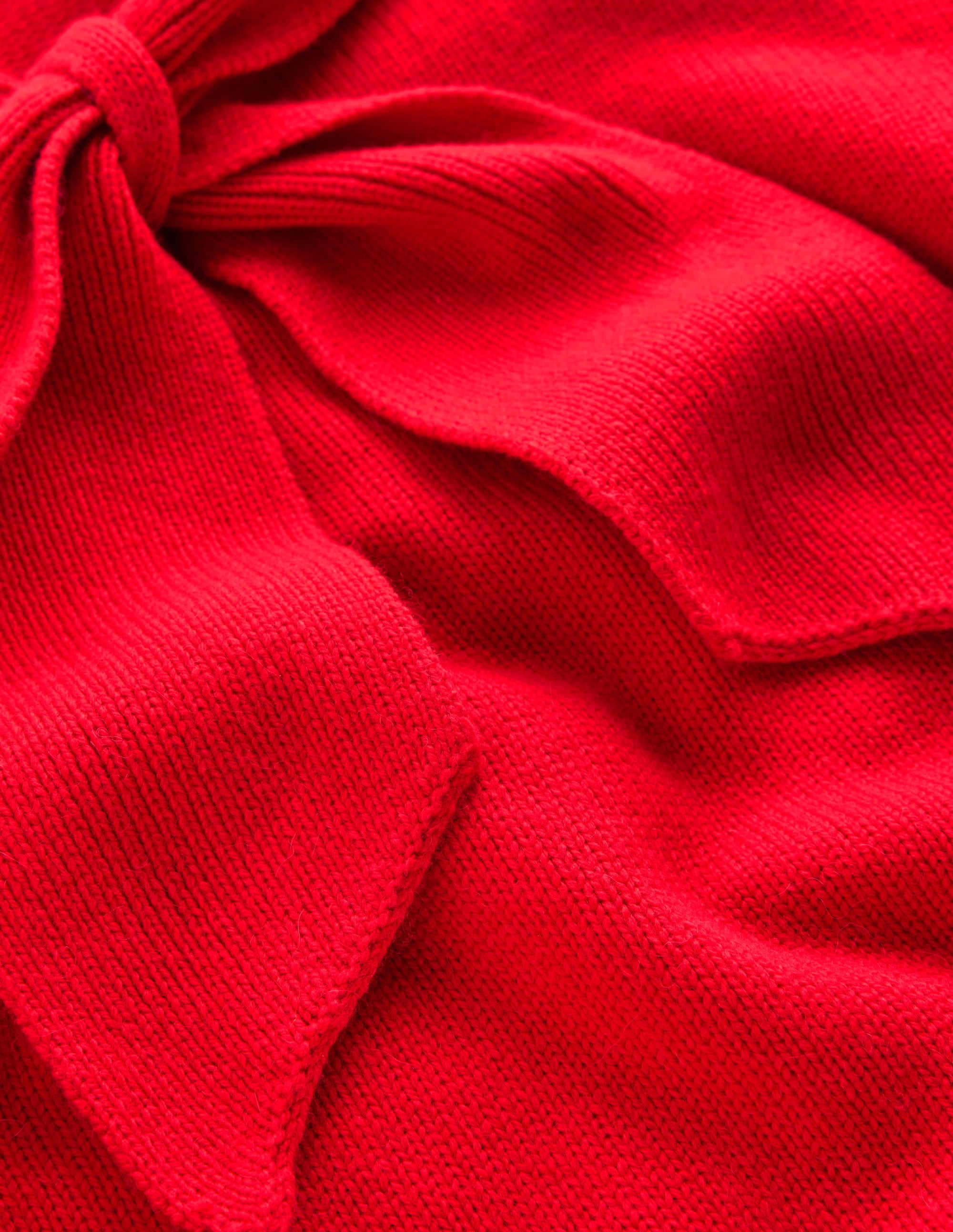 Lydia Tie Neck Knitted Jumper-Poppy Red - Image 7