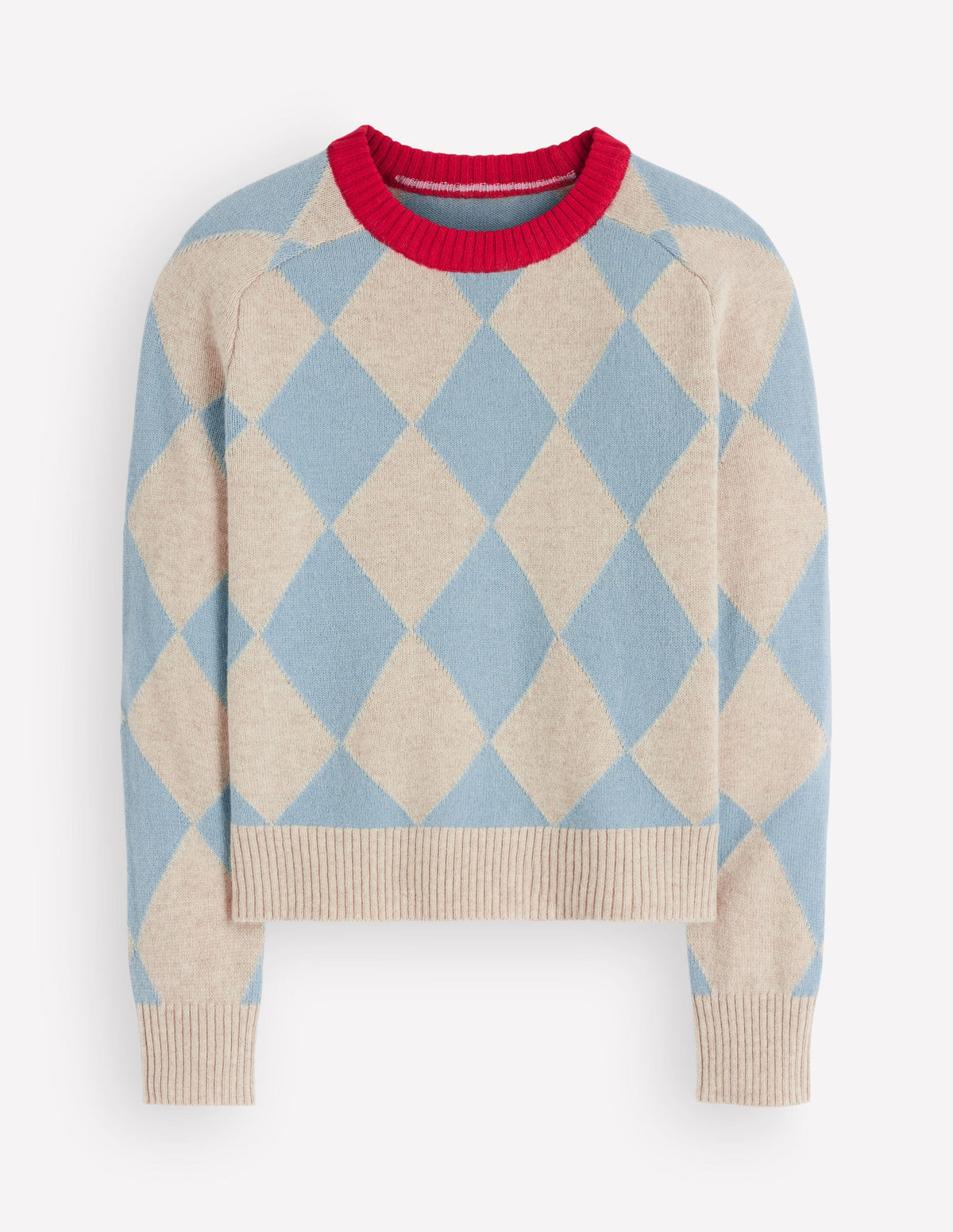 Ariadne Wool Blend Jumper-Blue Argyle - Image 5