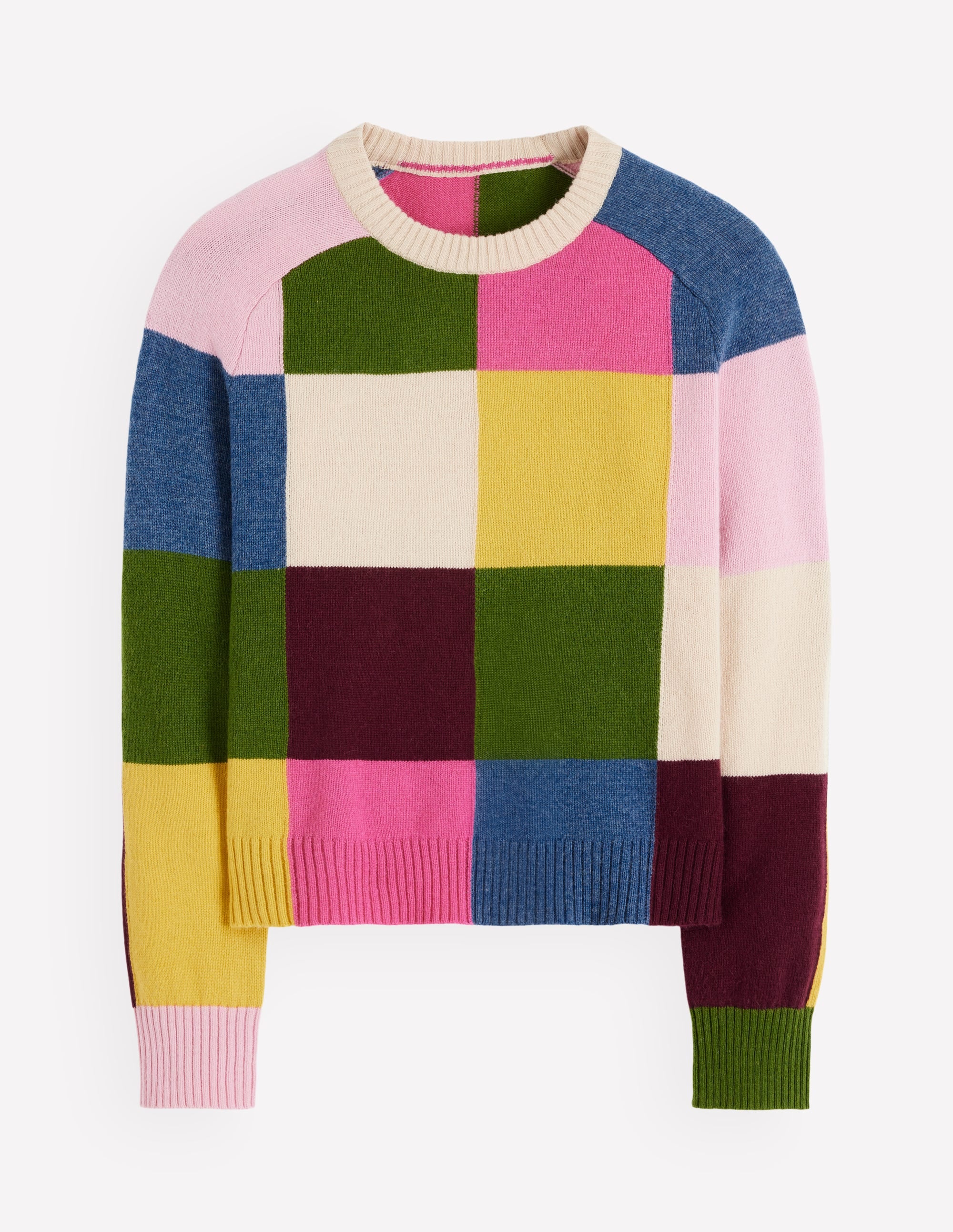 Ariadne Wool Blend Jumper-Multi Gingham - Image 7