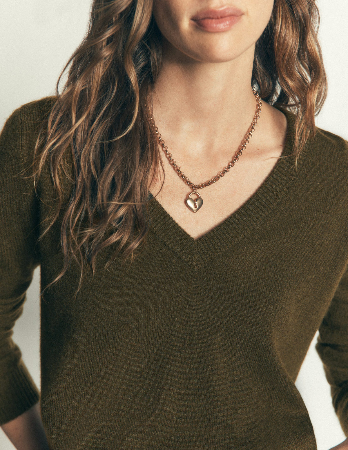 Elsie Cashmere V Neck Jumper-Hunter Green-2