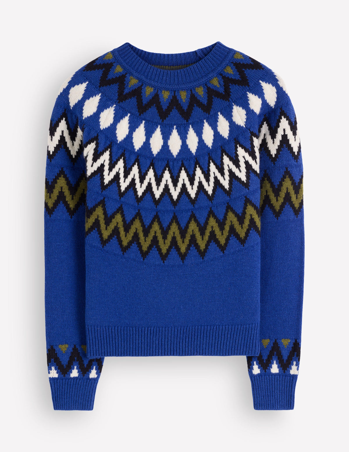 Mae Fair Isle Knitted Jumper-Blue, Fair Isle-7