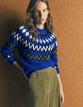 Mae Fair Isle Knitted Jumper-Blue, Fair Isle