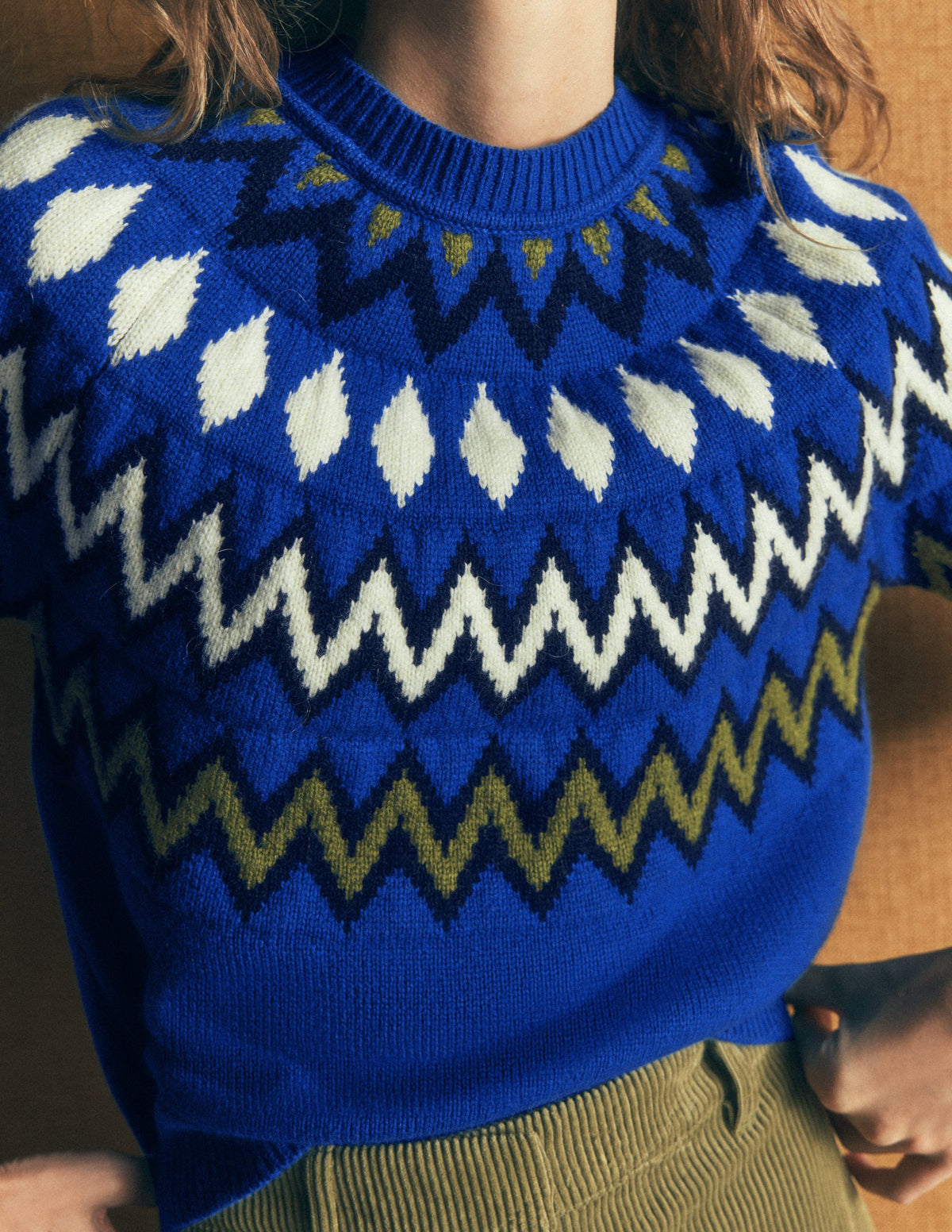 Mae Fair Isle Knitted Jumper-Blue, Fair Isle-3