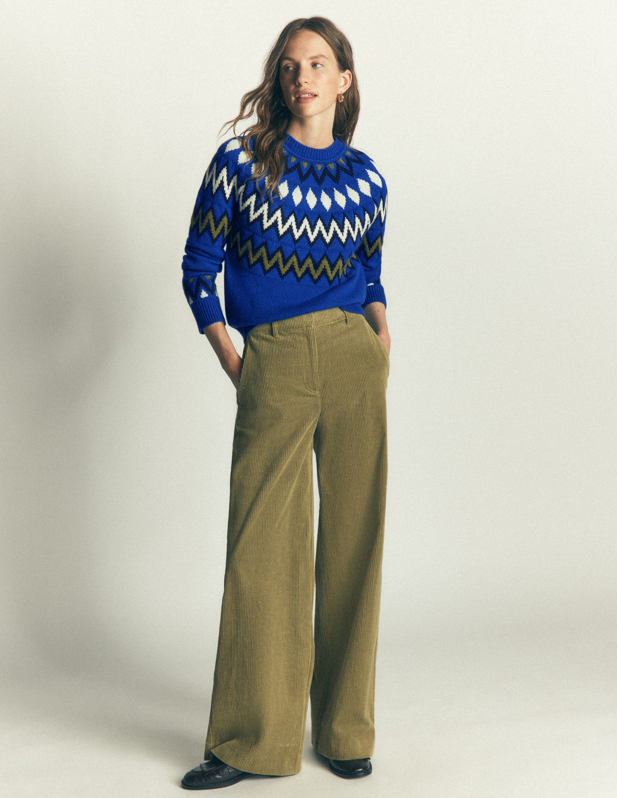 Mae Fair Isle Knitted Jumper-Blue, Fair Isle - Image 4