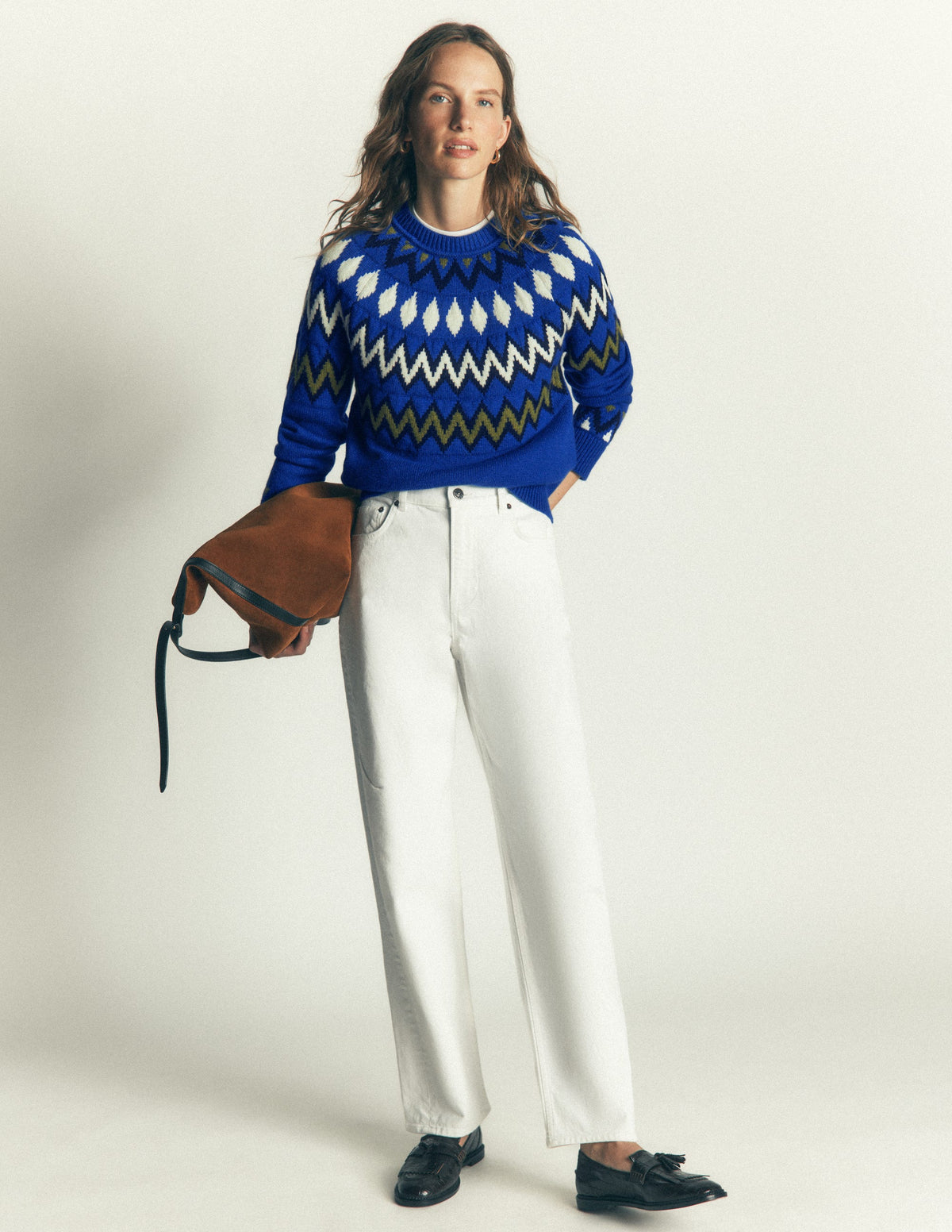 Mae Fair Isle Knitted Jumper-Blue, Fair Isle - Image 5