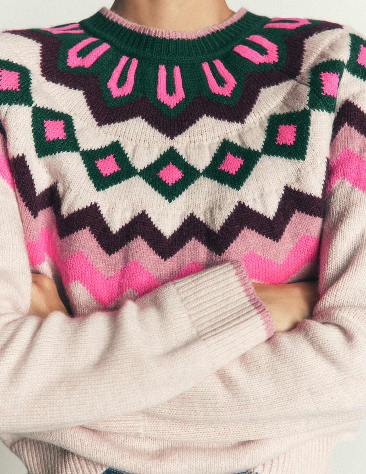 Mae Fair Isle Knitted Jumper-Mink, Fair Isle-4