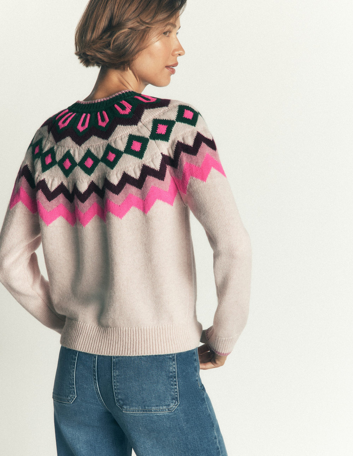 Mae Fair Isle Knitted Jumper-Mink, Fair Isle - Image 4