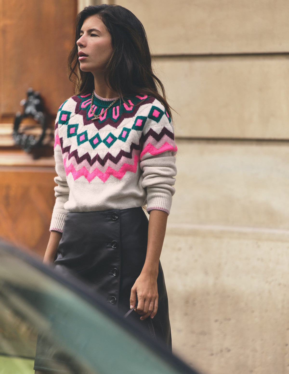 Mae Fair Isle Knitted Jumper-Mink, Fair Isle-1