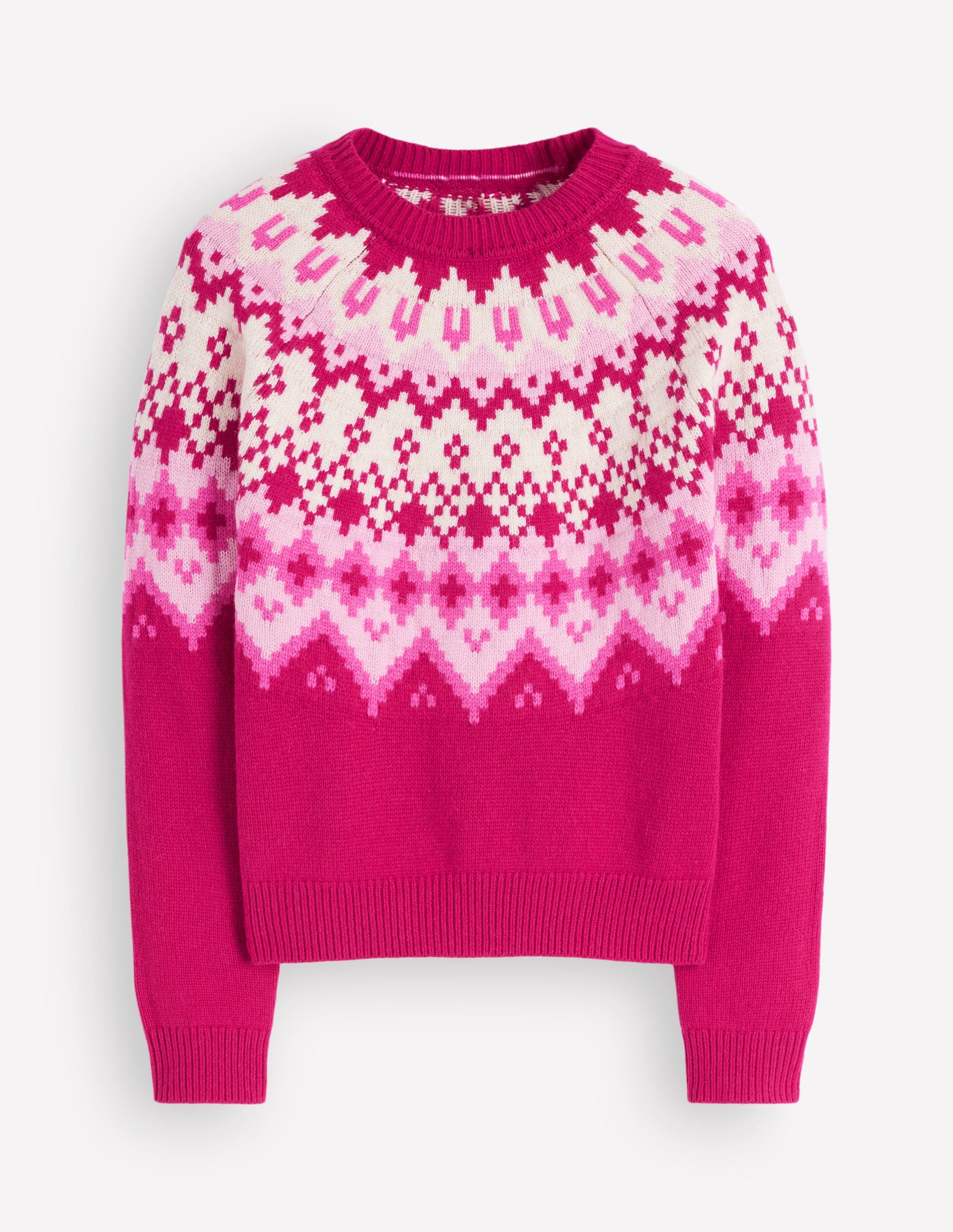 Mae Fair Isle Knitted Jumper-Red Bud Melange-7