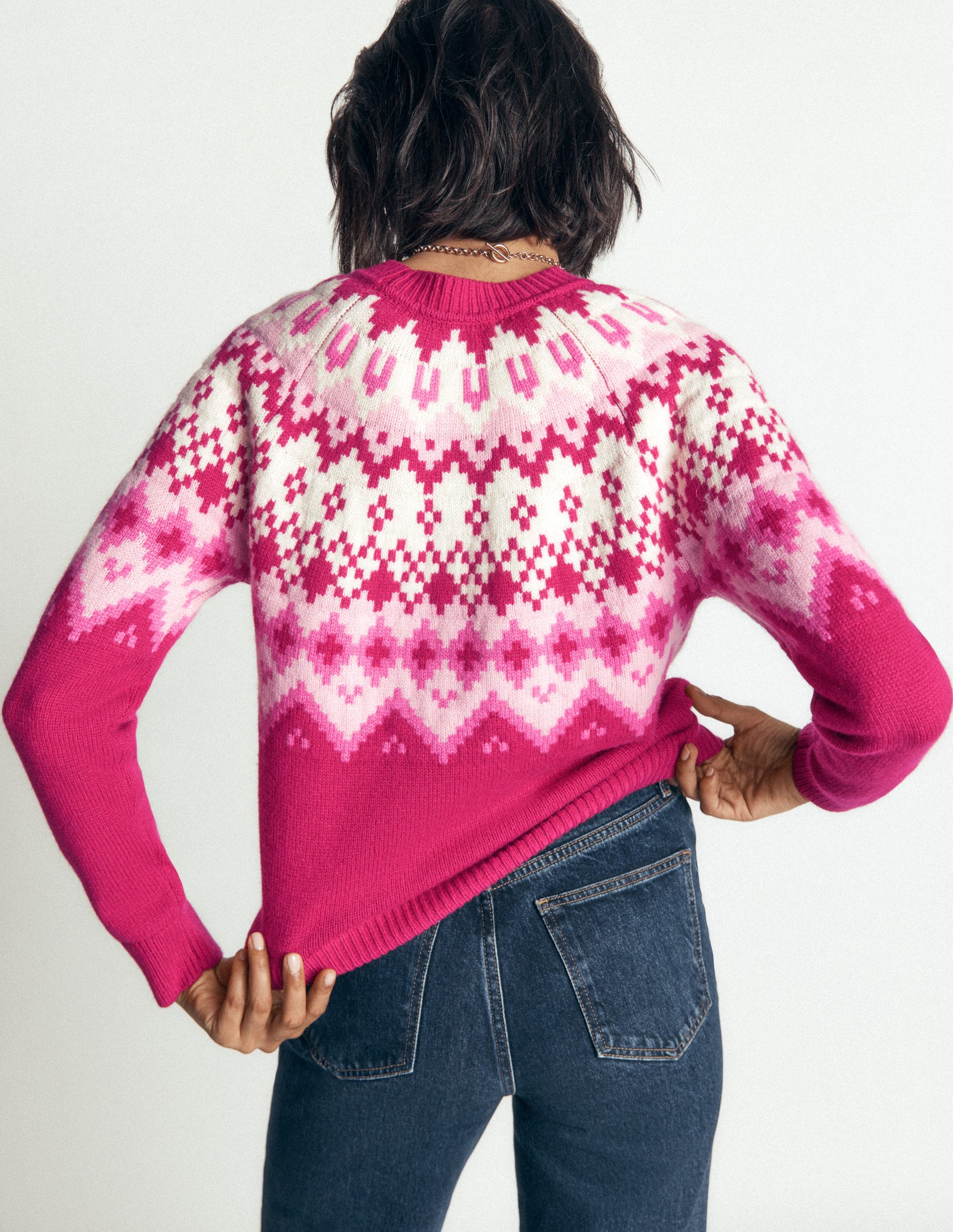 Mae Fair Isle Knitted Jumper-Red Bud Melange-4
