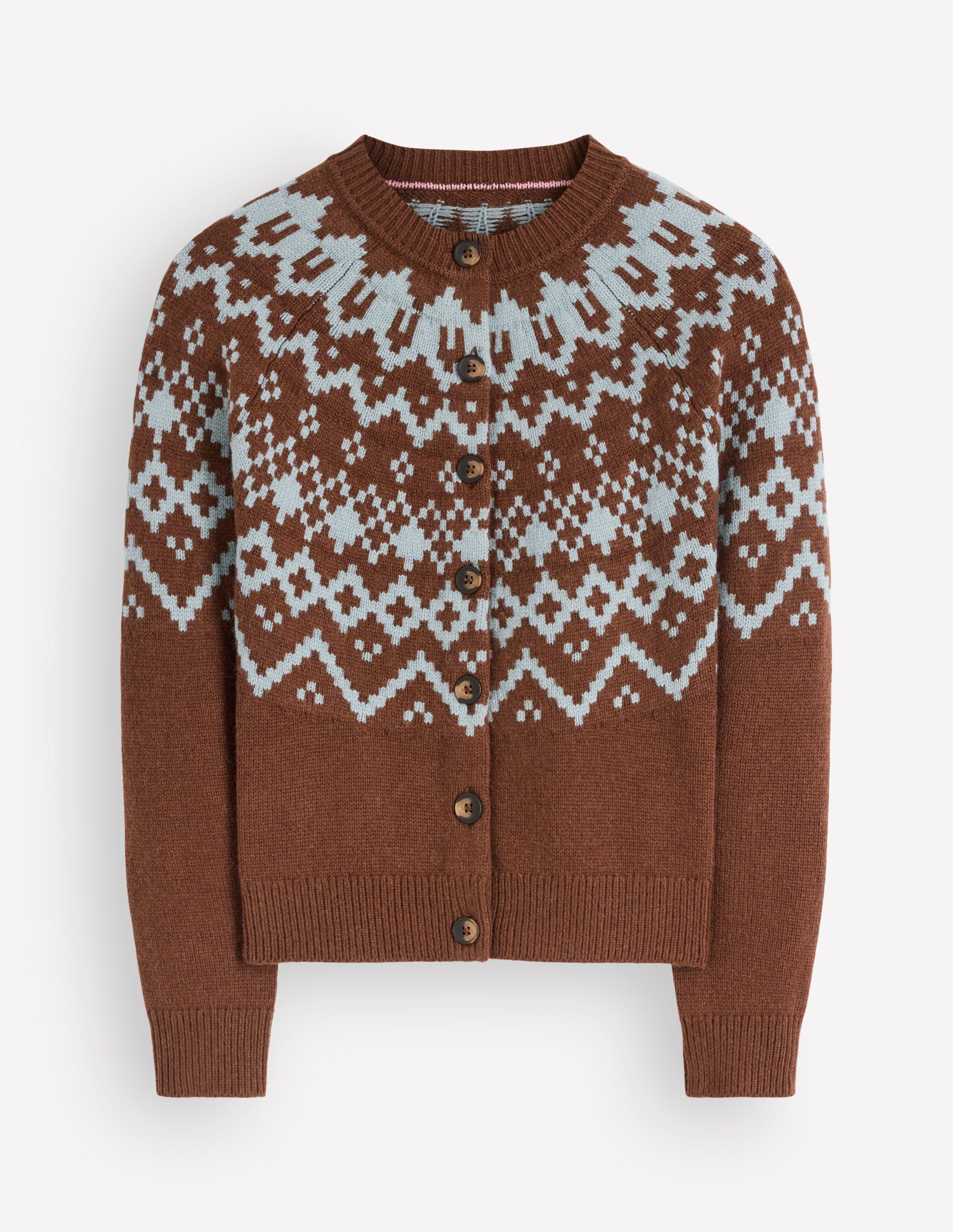 Mae Fair Isle Cardigan-Potting Soil-8