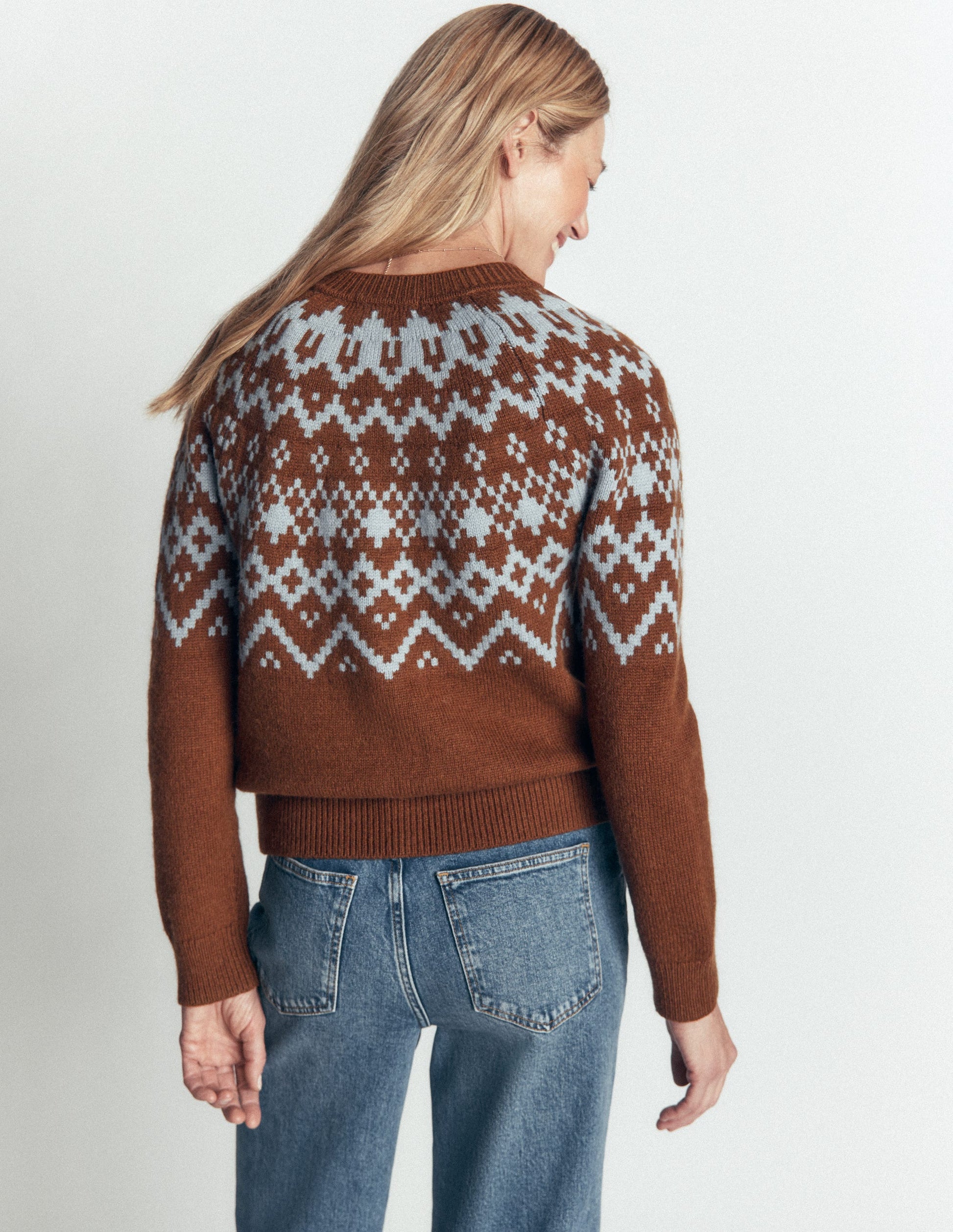 Mae Fair Isle Cardigan-Potting Soil-5