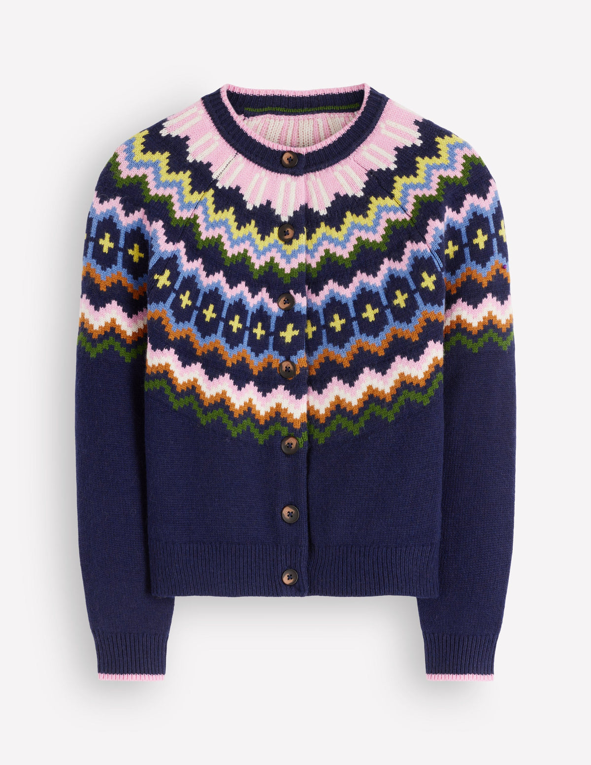 Mae Fair Isle Cardigan-Navy fair isle-8