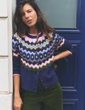 Mae Fair Isle Cardigan-Navy fair isle