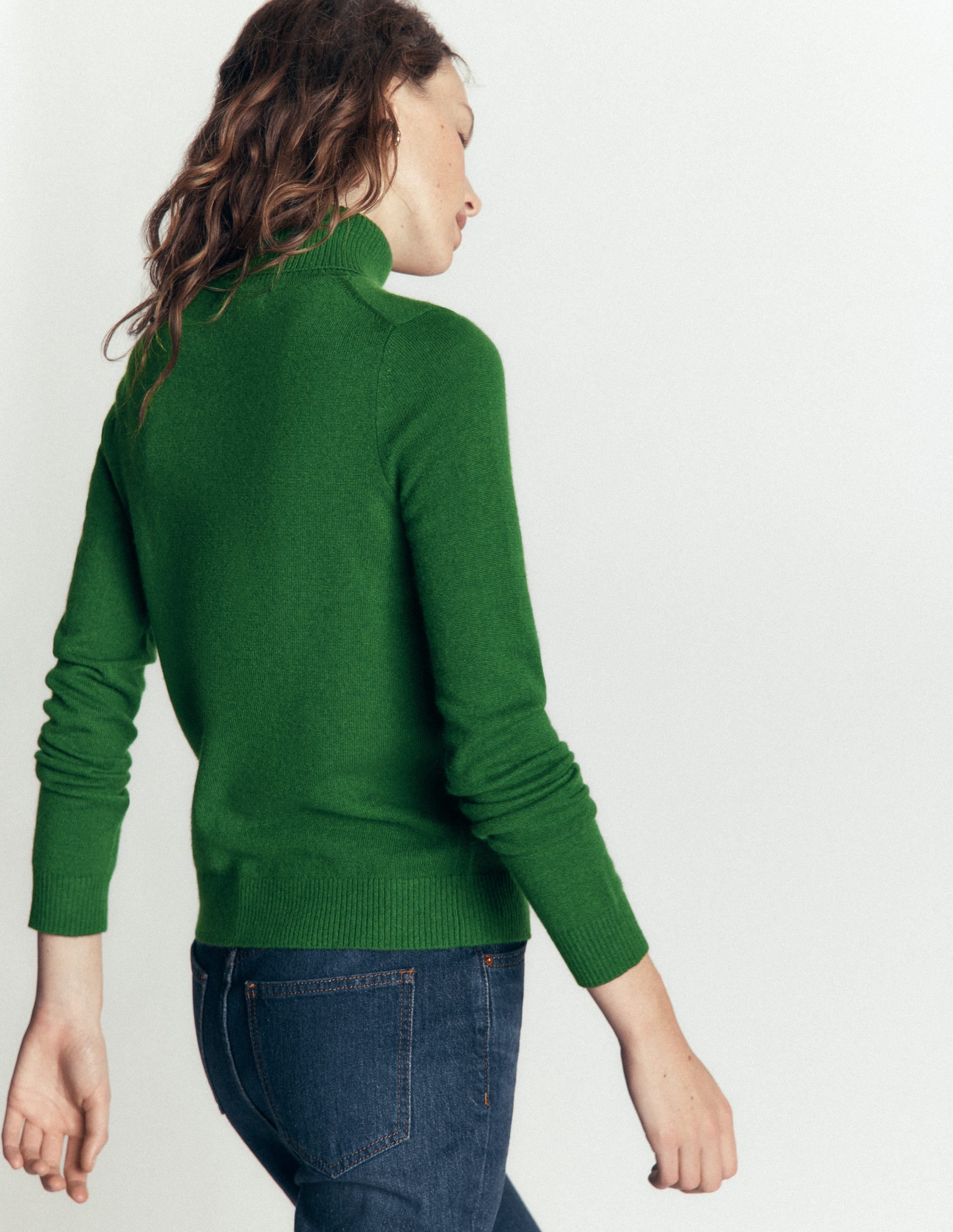 Elsie Cashmere Roll Neck-Fresh Green - Image 3