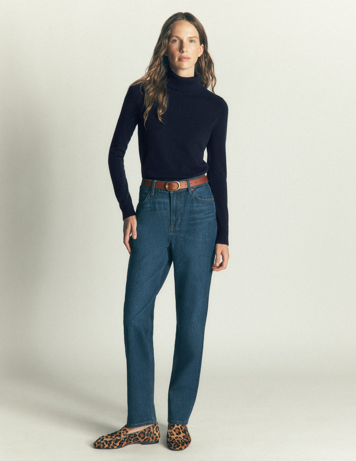 Elsie Cashmere Roll Neck-Navy-5