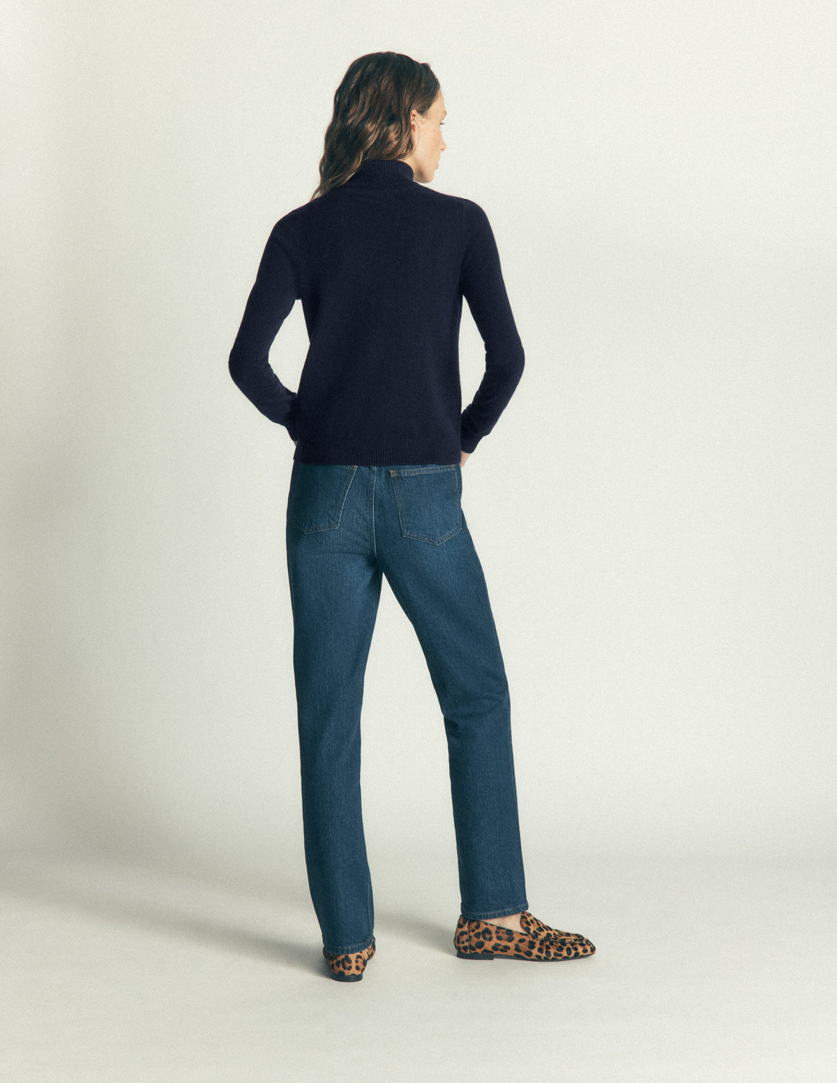 Elsie Cashmere Roll Neck-Navy - Image 6