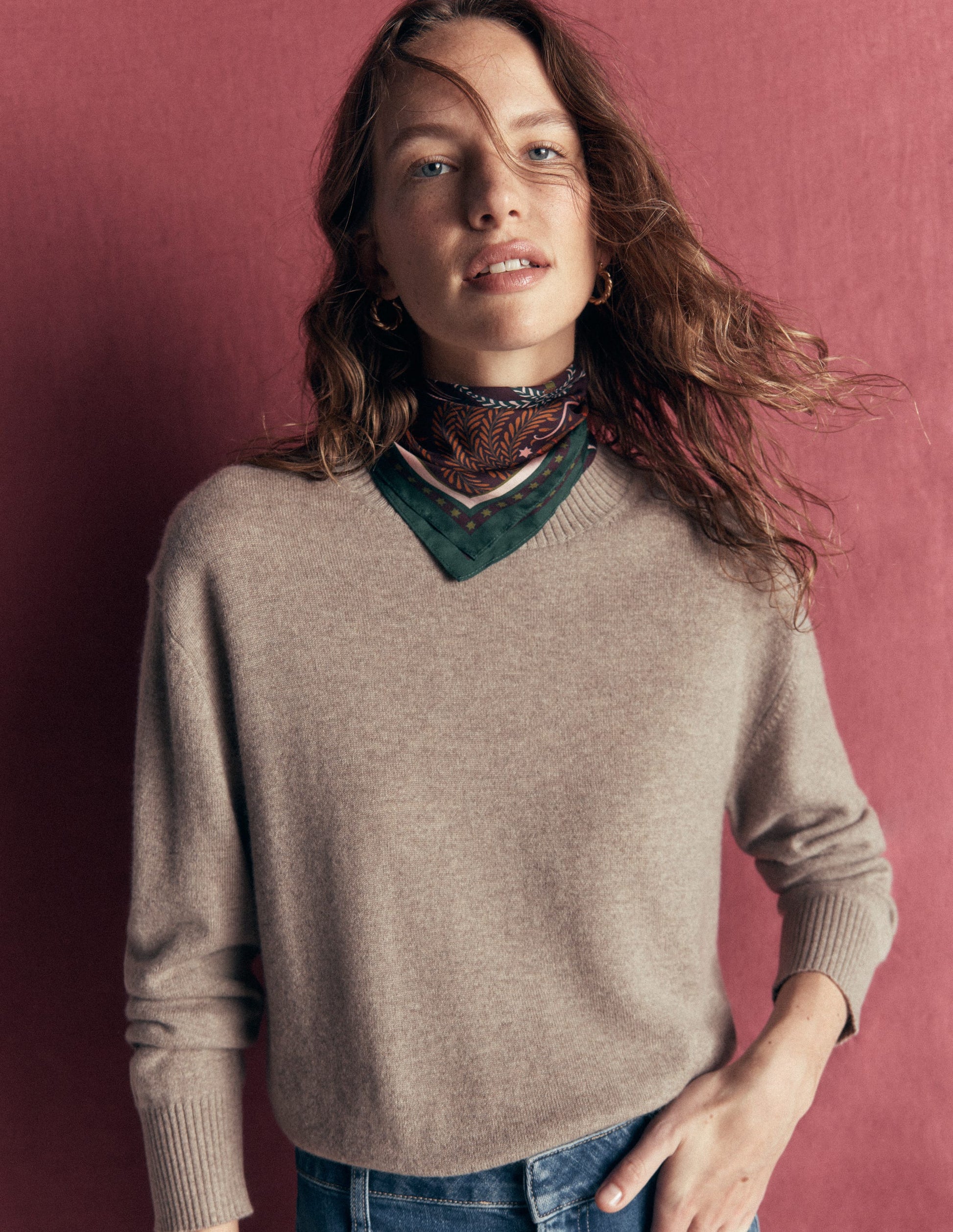 Fay Cashmere Crew Neck Jumper-Mink Melange-1