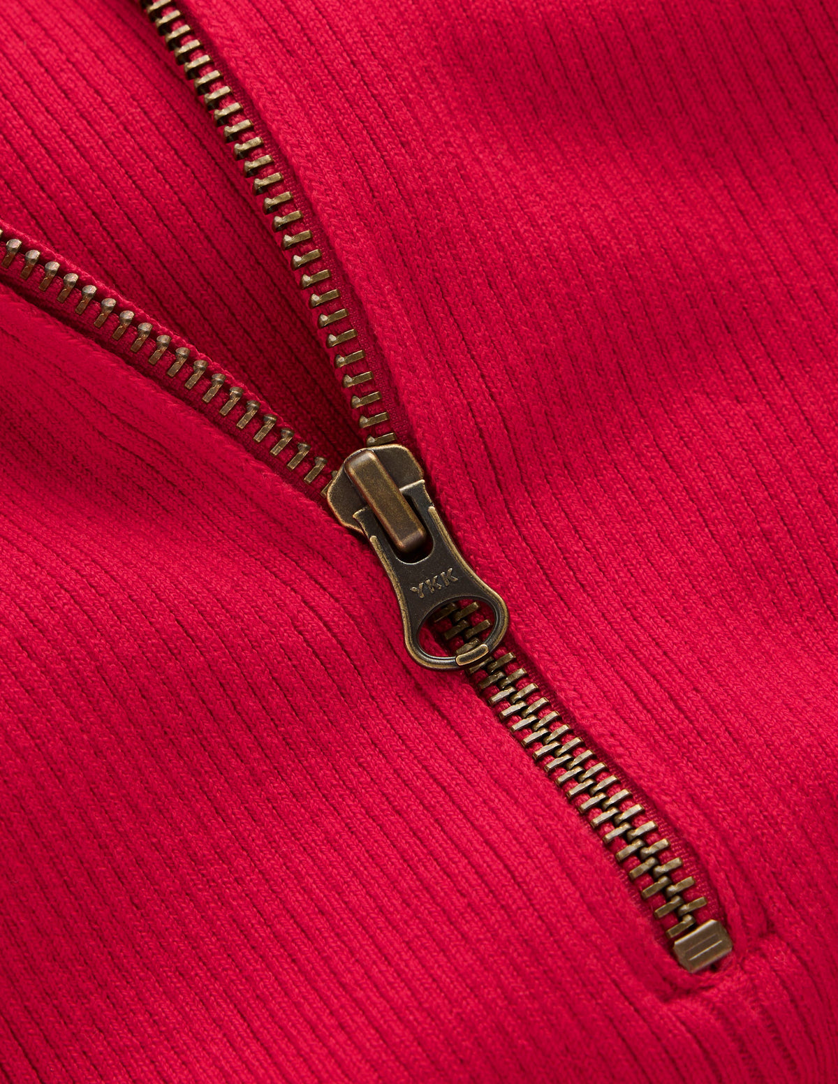 Zelda Half-Zip Ribbed Jumper-Merida Red - Image 6