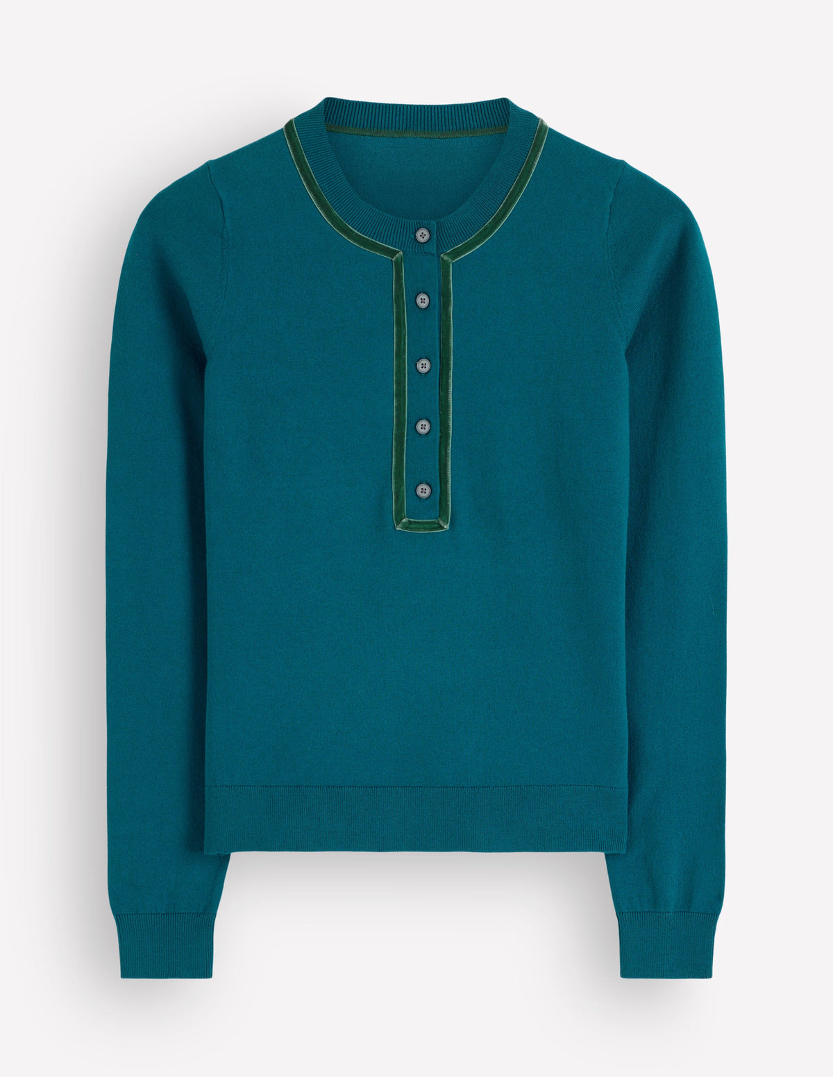 Violet Velvet Trim Henley-ink blue - Image 6