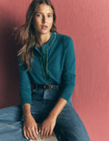 Violet Velvet Trim Henley-ink blue