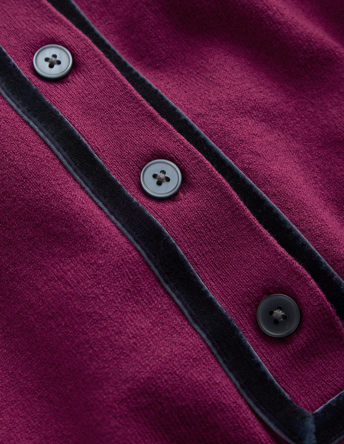 Violet Velvet Trim Henley-Purple-6
