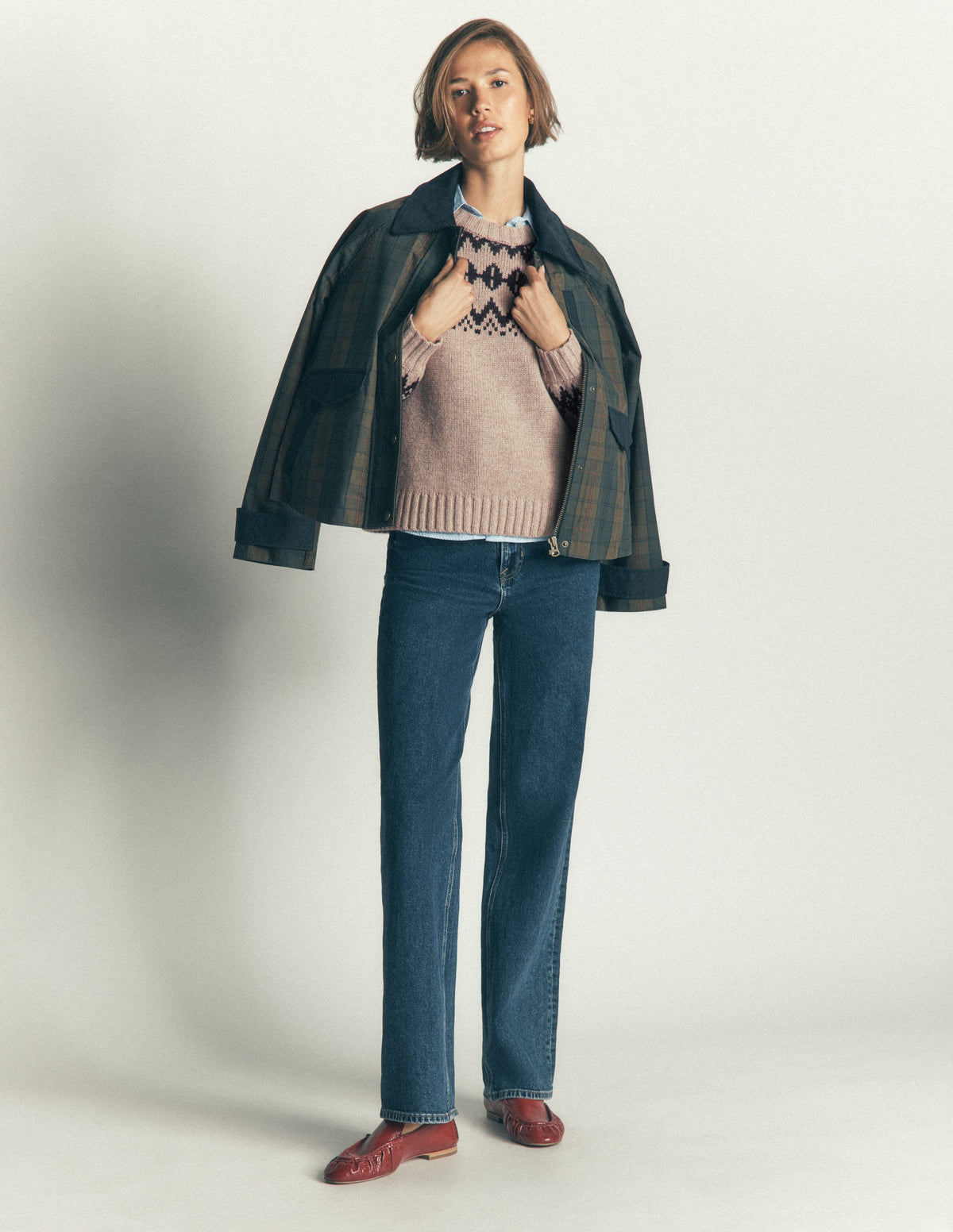 Chunky Fair Isle Jumper-Chinchilla Melange, Fair Isle - Image 5