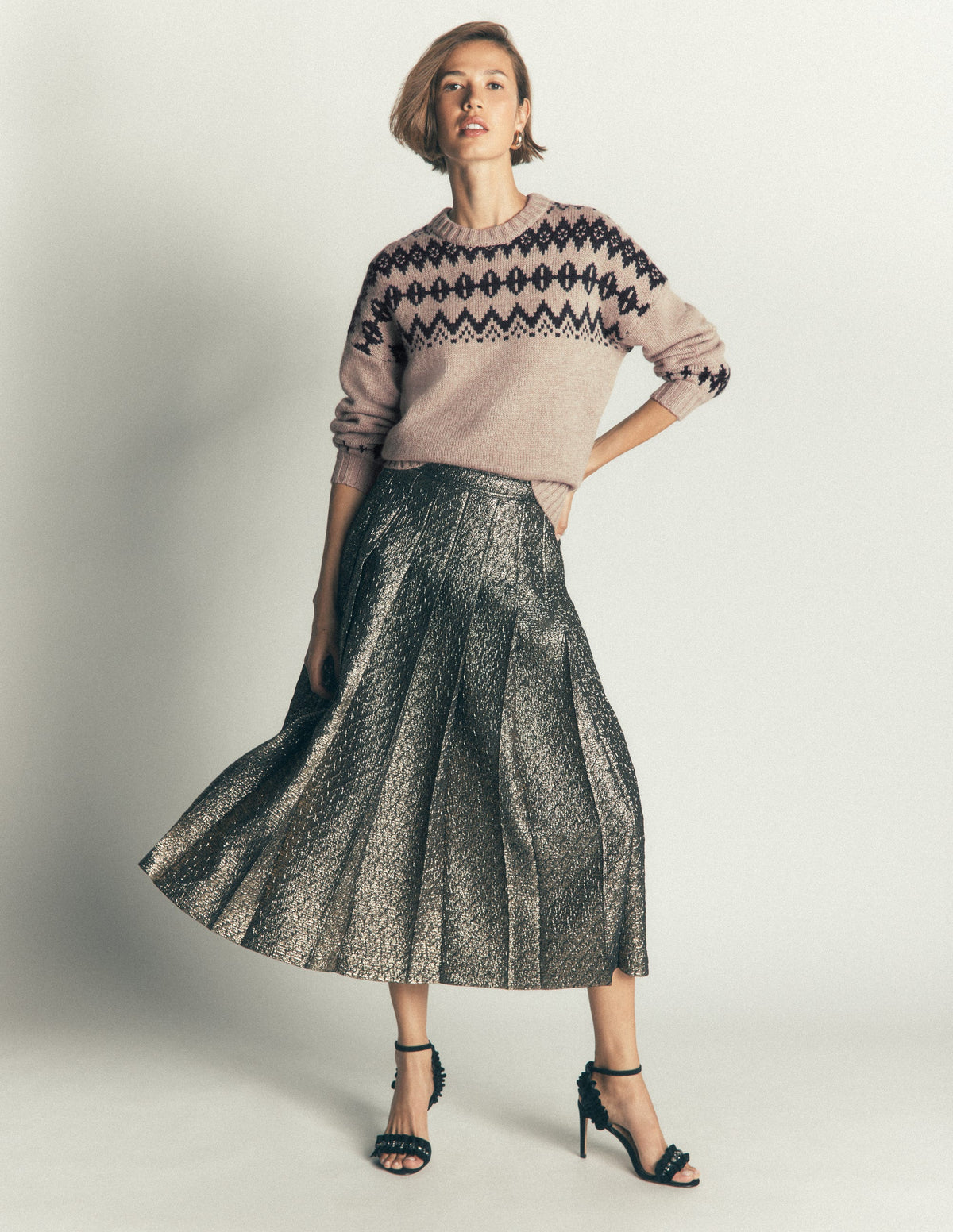 Chunky Fair Isle Jumper-Chinchilla Melange, Fair Isle - Image 6