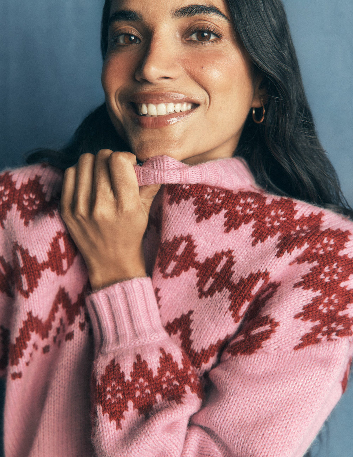 Chunky Fair Isle Jumper-Spring Blossom Pink, Fair Isle-3