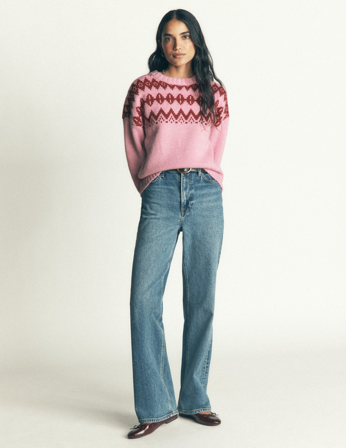 Chunky Fair Isle Jumper-Spring Blossom Pink, Fair Isle-7