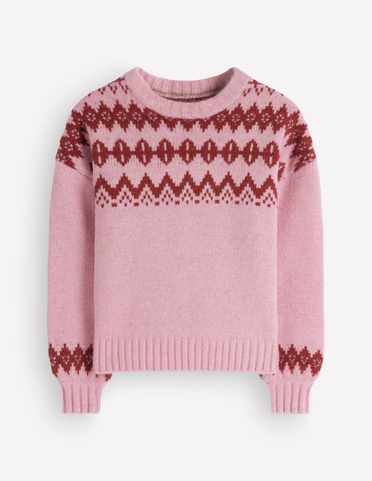 Chunky Fair Isle Jumper-Spring Blossom Pink, Fair Isle-8