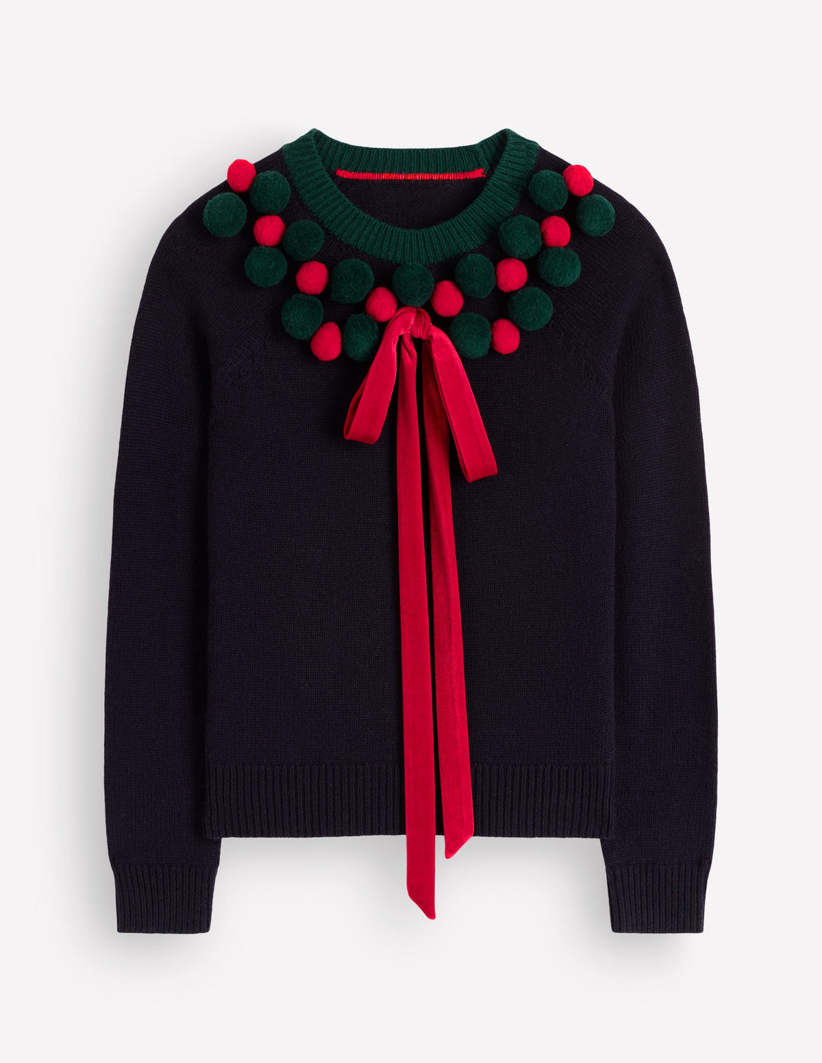 Mae Novelty Jumper-Navy Wreath-6